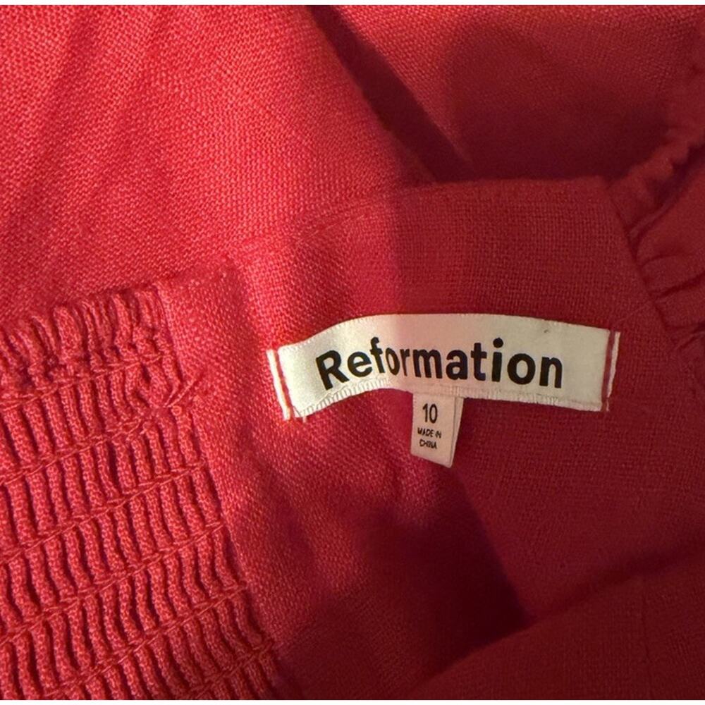 Reformation Red Off-Shoulder Midi Dress - Picture 3 of 3